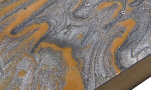 Handmade Resin Surface with Metallic Swirl