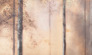 Textured Resin Panel with Forest Scene Design-liquid metal sheets