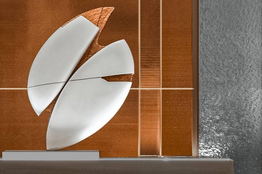 Luxsurface Wall Paneling At Reception Desk-3-luxface.com