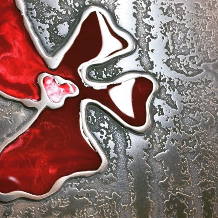 Red Flower Liquid Metal Sheets